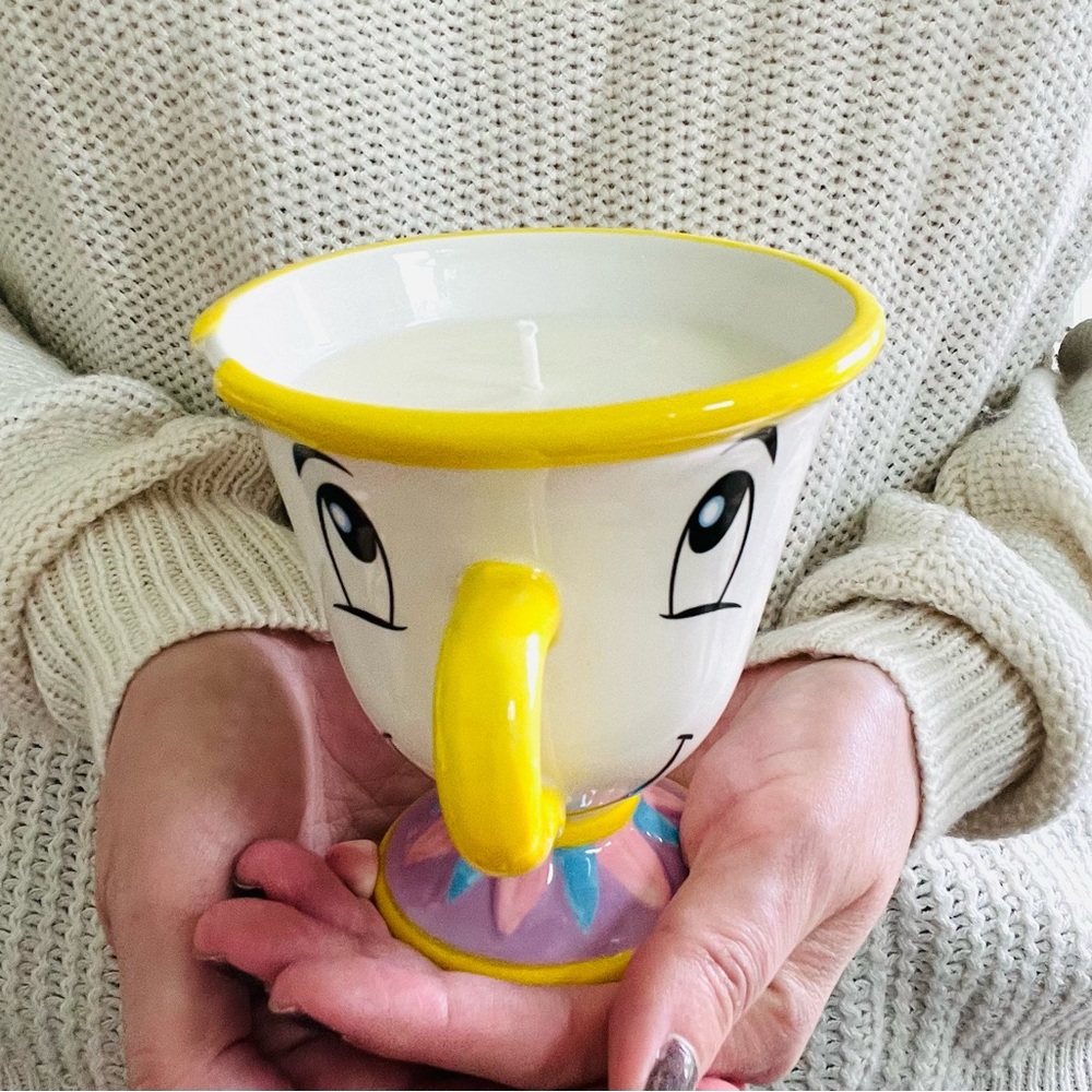 🥀✨☕️Disney chip beauty and the beast mug candle handmade soy wax tea cup